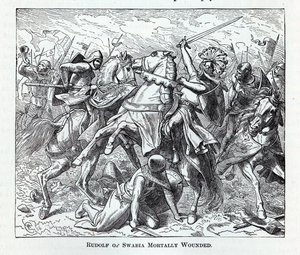 Rudolf von Schwaben tödlich verwundet, 1882