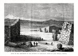 Ruinen der Inka-Monumente in der Umgebung von Tiahuanacu, südlich des Titicacasees, Bolivien von Unbekannt