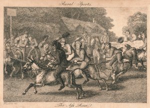 Ländliche Sportarten - Das Eselrennen, 1800 von Unbekannt