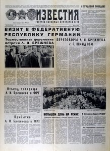 Russischer Zeitungsartikel über das Treffen zwischen Breschnew und Genscher, 1981