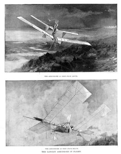 SP Langleys dampfbetriebenes Modellflugzeug Aerodrome von oben und unten betrachtet, 1902