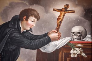 Saint Louis de Gonzague Gemälde von Ferraris. Sallanches, Frankreich