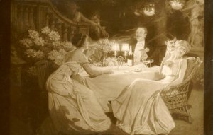 Salon 1910. Ludovic Alleaume Nach dem Abendessen, 1910 von Unbekannt