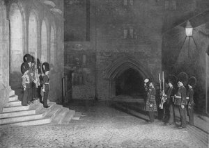 Begrüßung der Königsschlüssel im Tower of London, um 1903 von Unbekannt