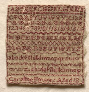 Stickmustertuch, 1800er