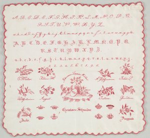 Stickmustertuch, 1831 von Unbekannt