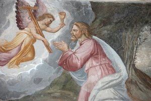 San Jeronimo Kirche. Jesus betet im Garten Gethsemane am Ölberg, Madrid, Spanien
