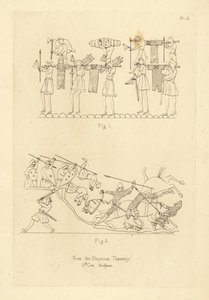 Sächsische und normannische Militärkleidung aus dem Teppich von Bayeux