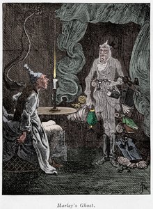 Szene aus Ein Weihnachtslied von Charles Dickens, 1843