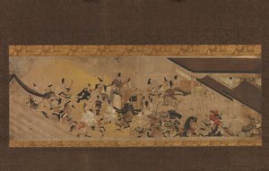 Szene vom kaiserlichen Besuch in Rokuhara aus der Geschichte der Heiji-Rebellion, 18. Jahrhundert