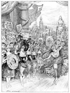 Szene aus der Pantomime Die vierzig Räuber im Dury Lane Theatre, London, 1887 von Unbekannt