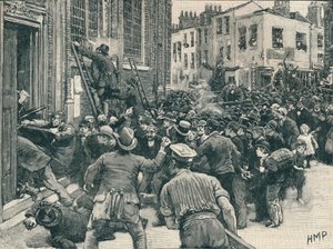 Szene in den Birmingham No Popery Unruhen, 1868, 1906