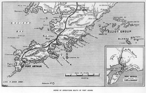 Operationsszene südlich von Port Adams, Mandschurei, Russisch-Japanischer Krieg, 1905 von Unbekannt