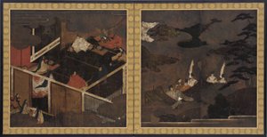 Szenen aus der Geschichte von Genji, Momoyama-Periode, spätes 16. Jahrhundert