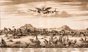 Seeschlacht während der Belagerung von Candia, aus: Schauplatz des Krieges, 1675