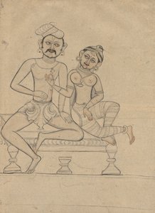 Sitzendes Paar, um 1800