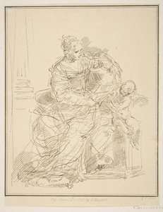 Sitzende Frau mit einem Putto, 1775