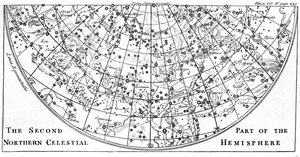Zweiter Teil der Sternkarte der nördlichen Himmelssphäre mit Sternbildern, 1747 von Unbekannt