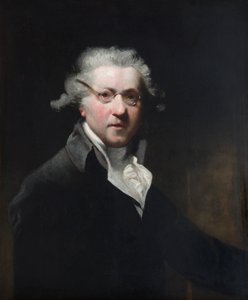 Selbstporträt des englischen Malers Joshua Reynolds mit Brille, 18. Jahrhundert
