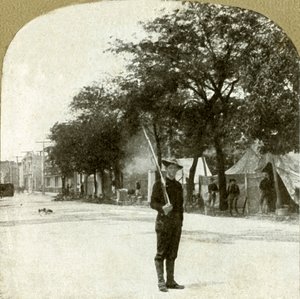 Siebtes Regiment National Guards...lagerte auf dem Lincoln Square, Oakland, Kalifornien, 1906 von Unbekannt