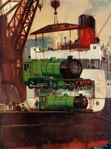 Transport von Lokomotiven, um 1930