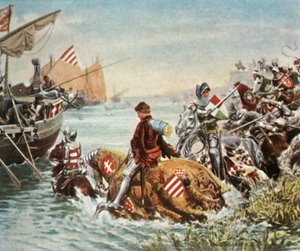 Sigismund wird nach der Schlacht von Nikopolis gerettet von Unbekannt