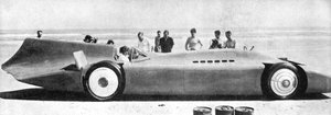 Sir Malcolm Campbell 1885-1948 in Bluebird, Daytona Beach, Florida, 7. März 1935, 1936