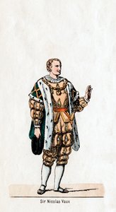 Sir Nicholas Vaux, Kostümentwurf für Shakespeares Stück, Heinrich VIII., 19. Jahrhundert von Unbekannt
