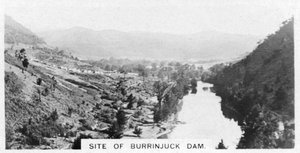 Standort des Burrinjuck-Damms, New South Wales, Australien, 1928 von Unbekannt