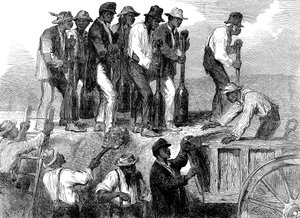 Sklavenarbeit zur Verstärkung der Befestigungen von Savannah, Georgia, Amerikanischer Bürgerkrieg, 1863