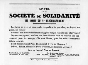 Societe de Solidarite, aus Französischen Politischen Plakaten der Pariser Kommune, Mai 1871
