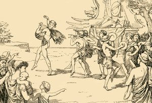 Sophokles führt den Chor der Jugend, 1890 von Unbekannt