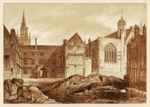 Südostansicht der Guildhall Chapel und Blackwell Hall, City of London, 1886