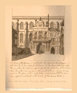 Südansicht des Eingangs zur Guildhall, ca. 1669, 1886 von Unbekannt