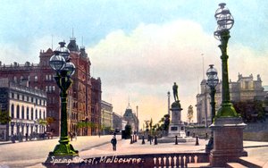 Spring Street, Melbourne, Australien, 1912 von Unbekannt