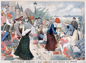 Frühlingsblumen auf einem Markt, Paris, 1903 von Unbekannt