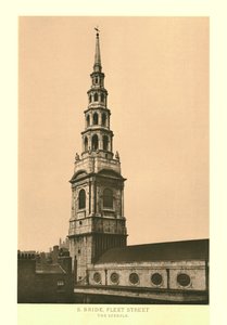 St Bride, Fleet Street, Der Turm, Mitte bis Ende des 19. Jahrhunderts von Unbekannt