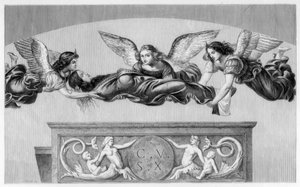 Die heilige Katharina wird von Engeln zu ihrem Grab getragen, 1520-1523, 1870