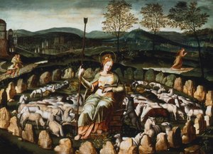 St. Genevieve hütet ihre Schafe, 16. Jahrhundert