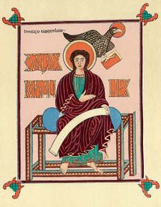 St. Johannes der Evangelist aus dem Lindisfarne-Durham-Evangelienbuch, um 720 von Unbekannt