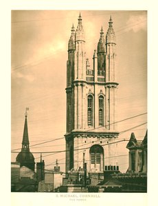 St. Michael, Cornhill, Der Turm, Mitte bis Ende 19. Jahrhundert von Unbekannt