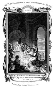 Der Apostel Paulus schüttelt die Viper von seiner Hand, um 1808 von Unbekannt