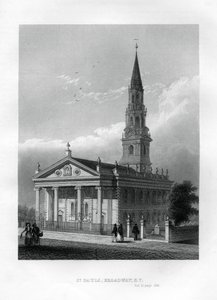 St. Pauls Kapelle, Broadway, New York, 1855