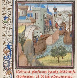 Beginn des Vierten Kreuzzugs. Miniatur aus der Historia von Wilhelm von Tyrus, 1460er Jahre