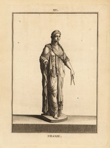 Statue der Urania, Muse der Astronomie, mit einem Paar Zirkel