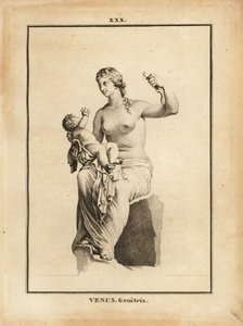 Statue der Venus Genetrix, römische Göttin der Liebe, Schönheit, Sexualität und Fruchtbarkeit, als Mutter mit Kind Eros von Unbekannt