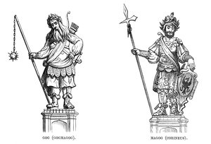 Statuen von Gog und Magog Corineus, 1886