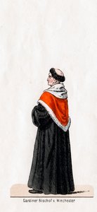 Stephen Gardiner, Kostümentwurf für Shakespeares Stück, Heinrich VIII., 19. Jahrhundert von Unbekannt