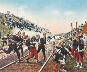 Sturm auf den Bahndamm bei Nuits durch die Badener, 18. Dezember 1870, 1936 von Unbekannt