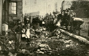 Straße in St. Ives nach einem Hochwasser, 1901